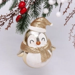 Ёлочная игрушка «Милый пингвинёнок» 12*7*12 см, шампань