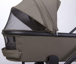 Детская коляска Peppy Monaco 3 в 1 с автокреслом First Sandstone (песочный), рама черная