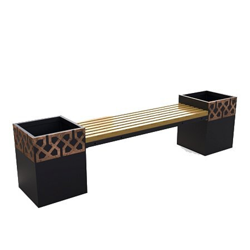 Лавка City с 2-мя вазонами