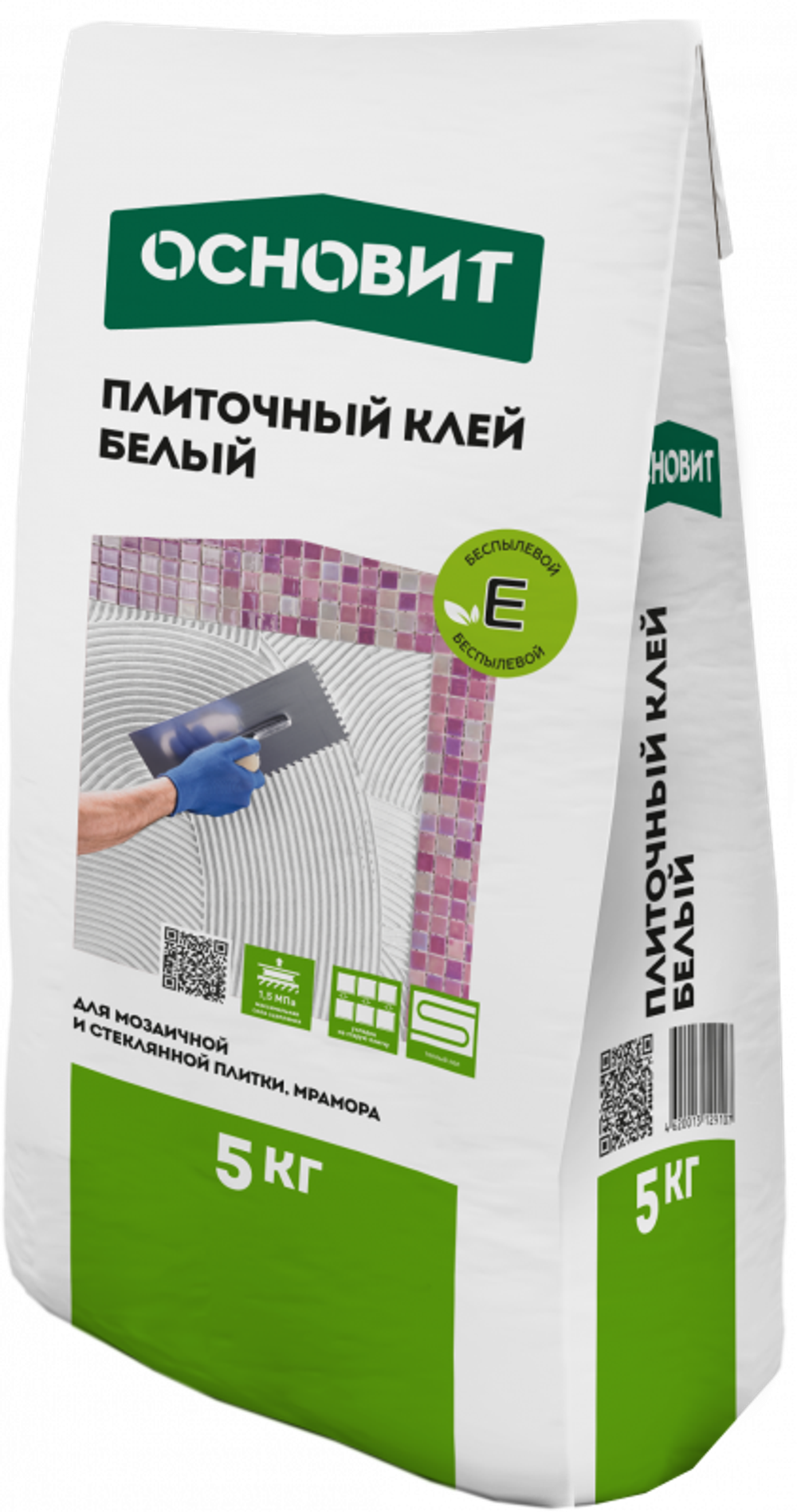 Клей ОСНОВИТ МАКСИПЛИКС АС-17 W беспылевой белый 5кг, 87124