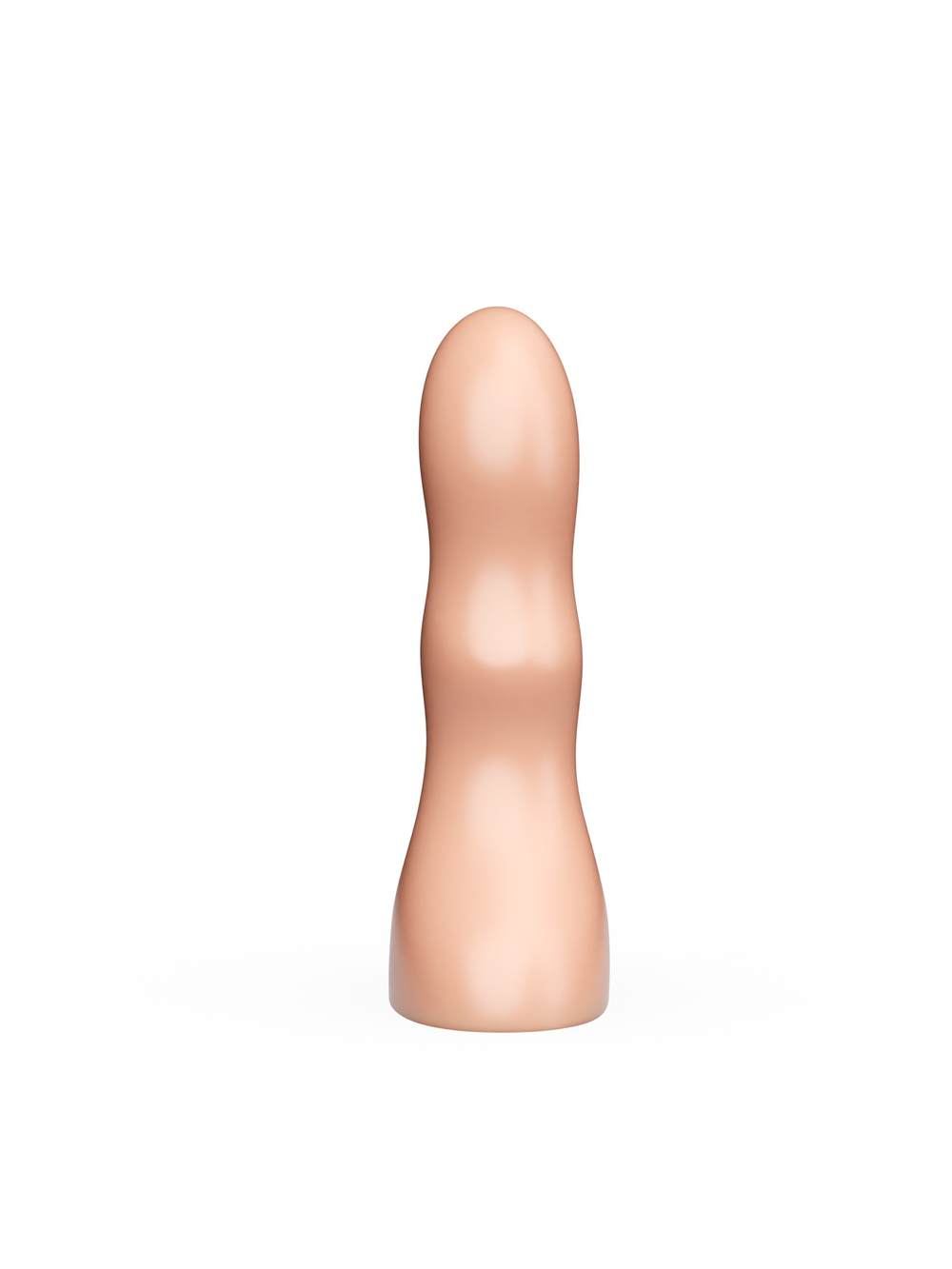 Телесная изогнутая анальная пробка - 10 см.