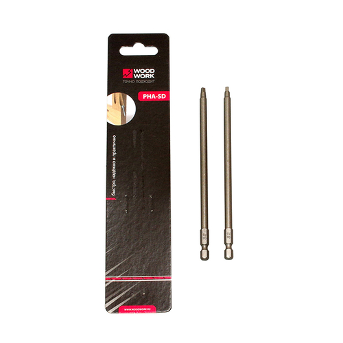 Набор бит с квадратным шлицем ROBERTSON SQ №2 для саморезов WOODWORK PHA-SD
