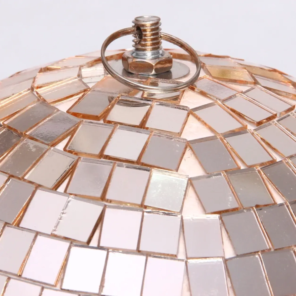 Новогодний шар 20 см «Shining Disco», Розовое золото