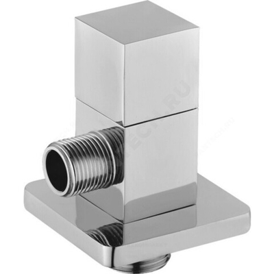 Клапан (вентиль) латунь бытовой хром угловой с отражателем 1078 G1/2" Ру16 НР маховик квадратный Aquasfera 1078-01