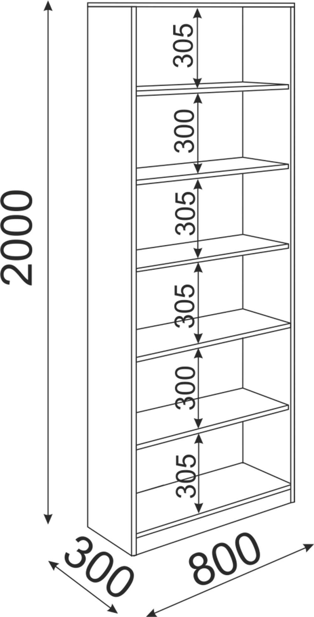 Остин (подростковая) М08 Стеллаж 800