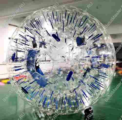 Светящийся зорб "Вселенная" ТПУ, диаметр 3 м, синие стропы