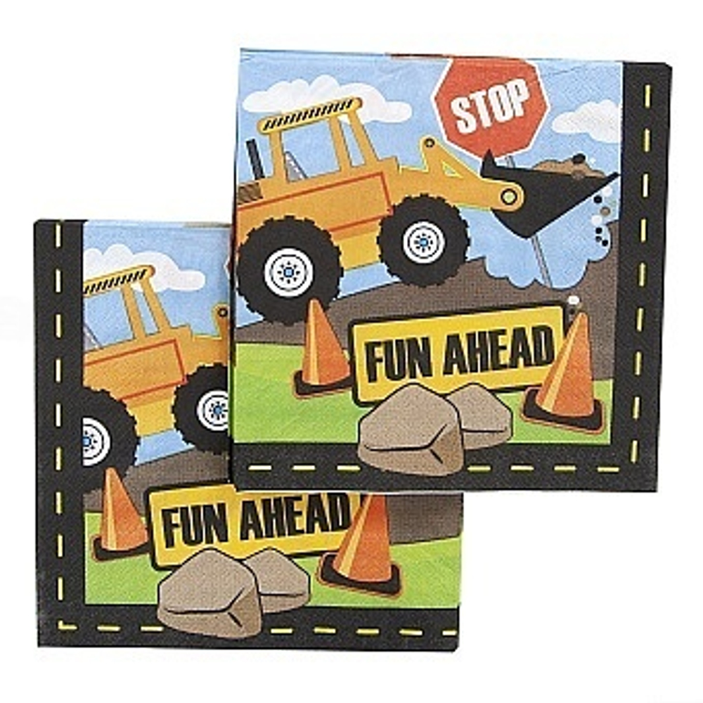 Сервировочные салфетки, Детская спецтехника, Разноцветный, 33*33 см, 12 шт.