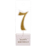 Свеча для торта Цифра Иллюзия «7» 9,5 см, золото