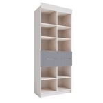 Стеллаж 900 с ящиками Лавис СД 900.1 (Белый/Серый эмалит)