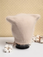 Шапка с ушками зимняя ангора вязаная