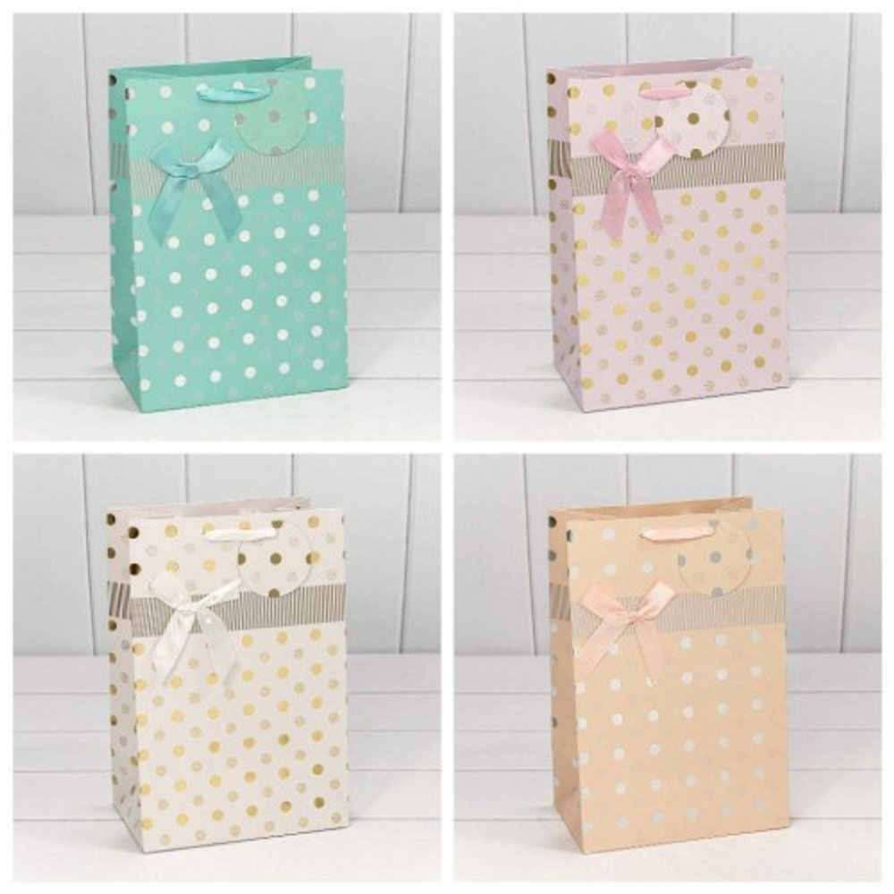 Пакет подарочный 20х30х13см "Леди" с тиснением (Микс)