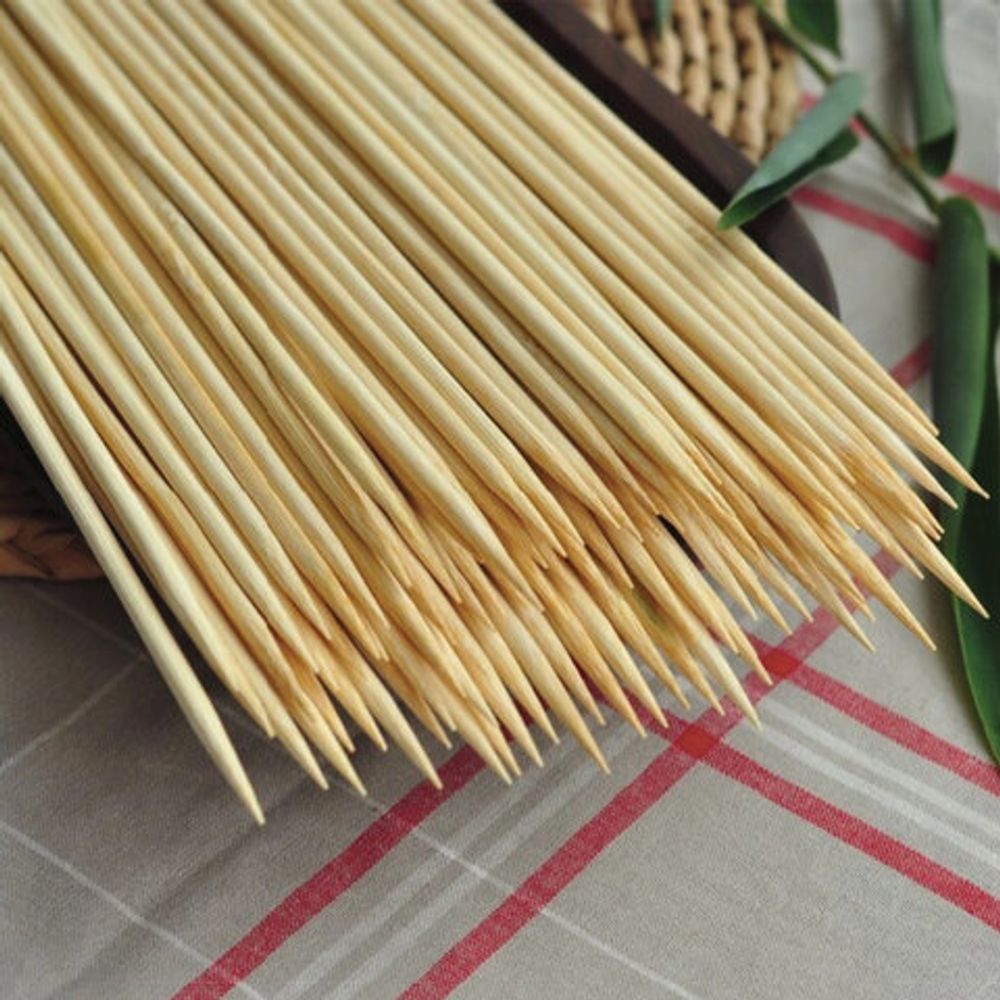 Шампуры для шашлыка деревянные 300 мм, КОМПЛЕКТ 100 штук, БЕЛЫЙ АИСТ, берёза, 607572