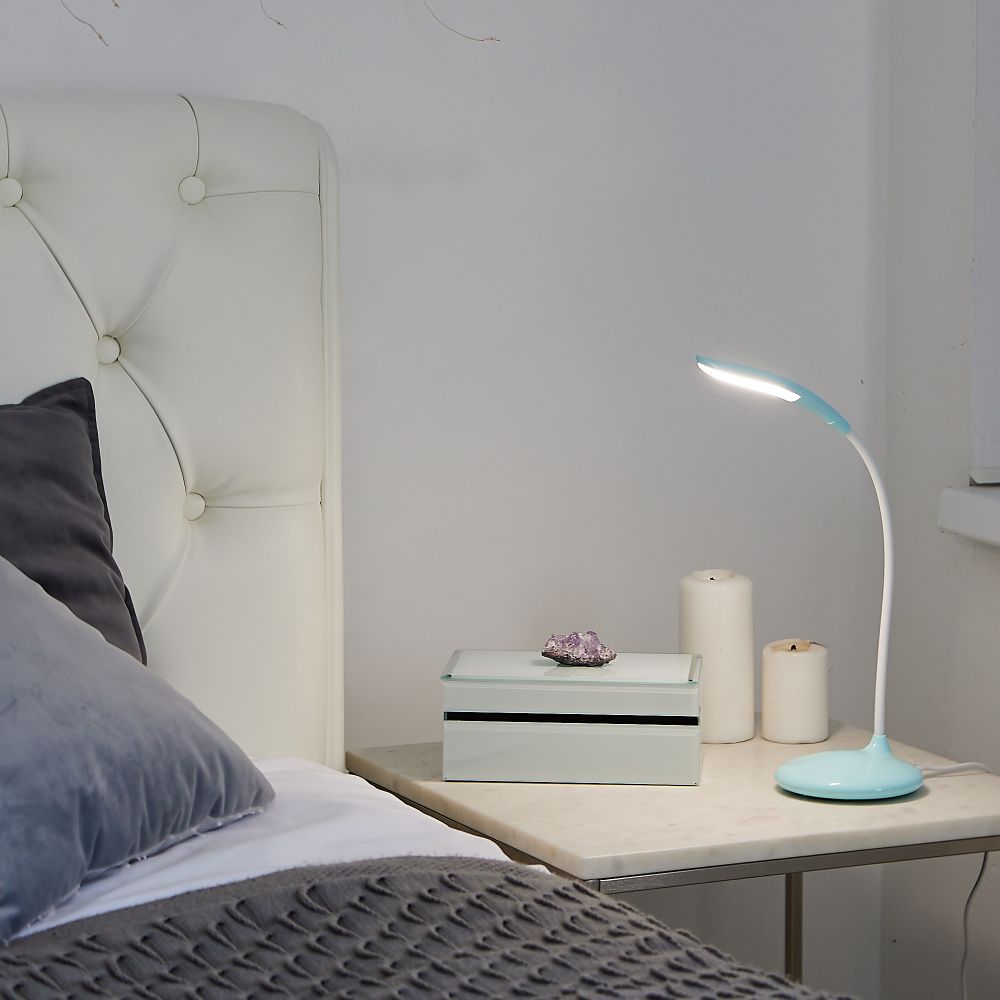 TLD-558 Blue-LED-280Lm-5000K-Dimmer Светильник настольный. 3W. Сенсорный выключатель. Голубой. ТМ Uniel