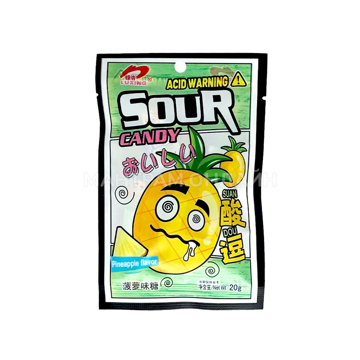 Карамель с кислинкой Sour Candy Acid Warning Suan Ананас 20 г
