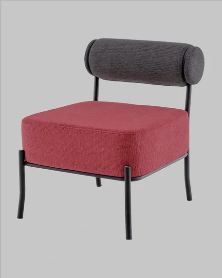 Лаунжж-кресло Roller, тёмно-серое, бордо