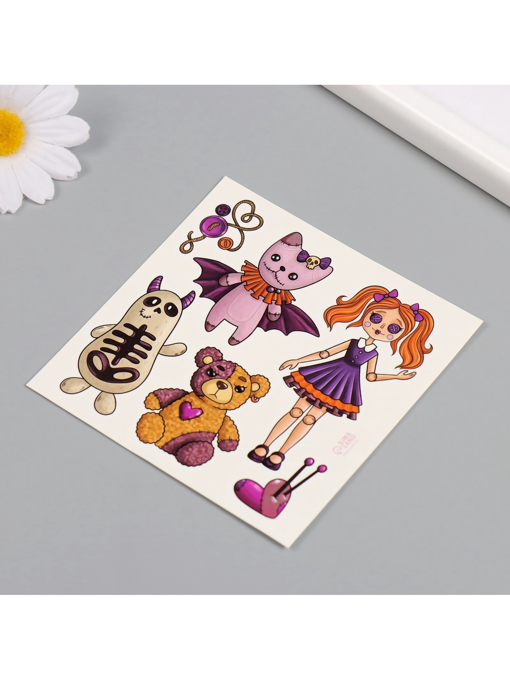 Переводные тату на тело цветные «Игрушки», 10×10 см