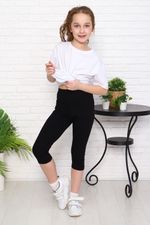 Лосины Черные укороченные плотные детские Натали (Акция)