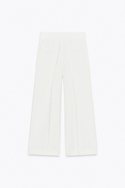 ZARA БРЮКИ-КЮЛОТЫ С ВЫСОКОЙ ПОСАДКОЙ, ЭКРЮ