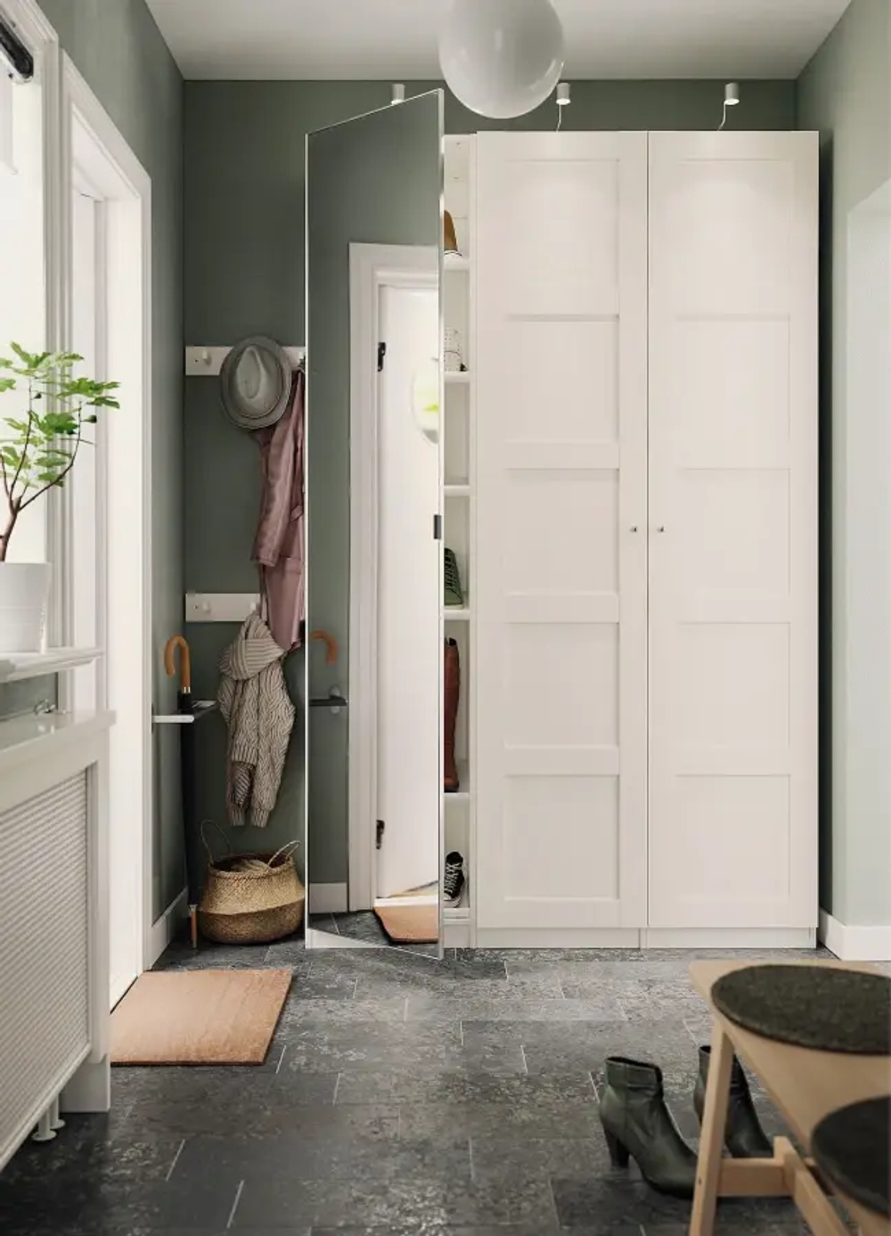 Дверца шкафа - ÅHEIM /АHEIM IKEA/ ОХЕЙМ ИКЕА, 50х195 см,  прозрачный