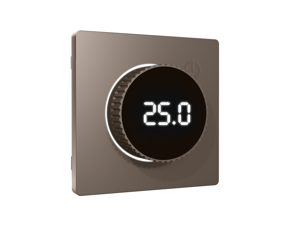 AP6358 Лицевая панель ALFA (Темная бронза матовый) для терморегулятора теплого пола с цифровым дисплеем QUANT