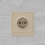 Розетка силовая, 2P+E, с з/ш, KANT, ванильный марципан