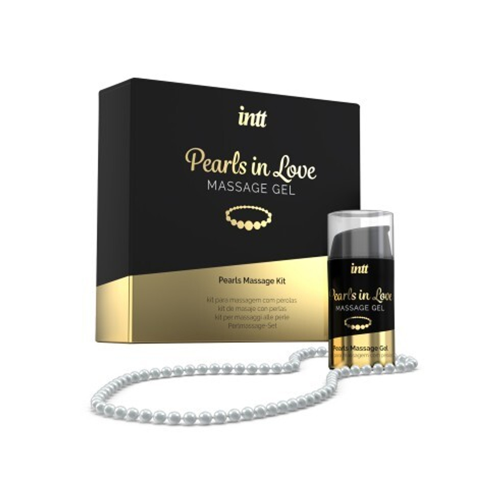 Intt Pearls in Love - набор для интимного массажа с жемчужным ожерельем, 15 мл