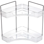 Полка для ванны угловая двойная «Фреш»прозрачная 25,7х29,7х25,7см