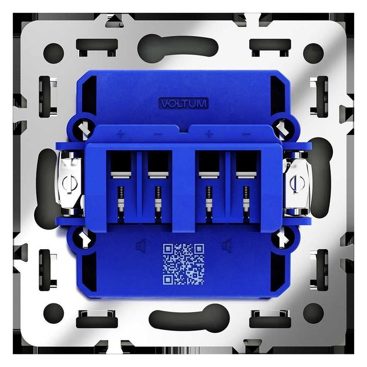 Розетка акустическая встраиваемая Voltum S70 4-местная, (черный матовый) VLS060308