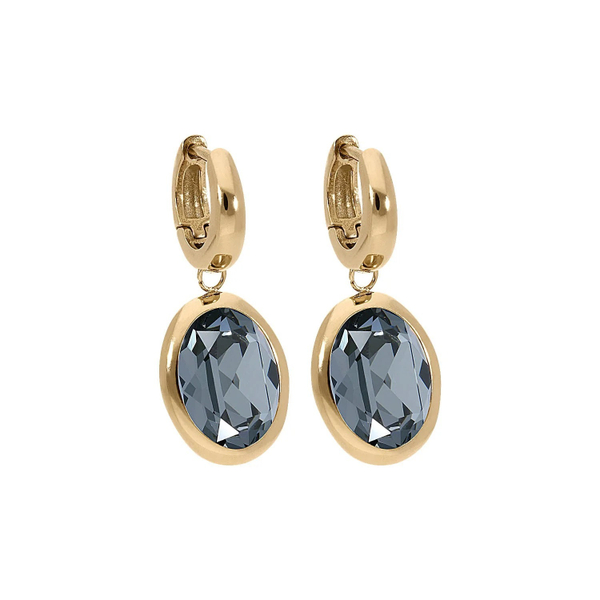 Серьги Qudo Creole TIVOLA small G silver night 310627 BW/G