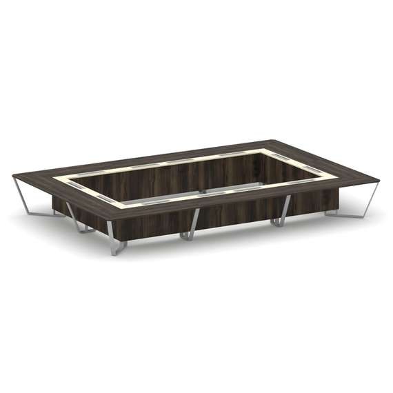 Steel Meet Стол переговорный прямоугольный KMK-PR.B.SP-26K2 Дуб Мали/Ваниль Глянец/Металл Серый 6000