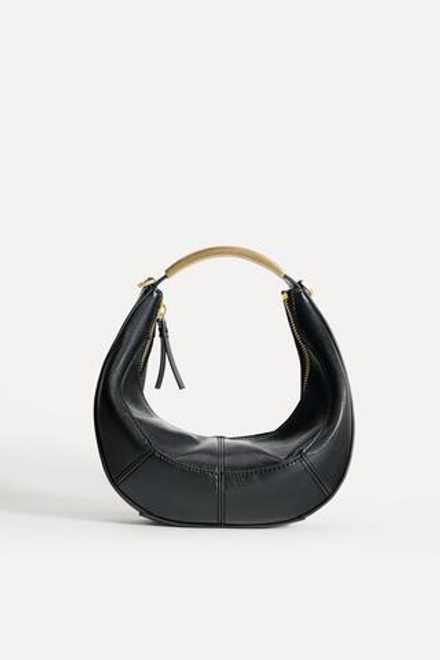 ZARA ОВАЛЬНАЯ СУМКА С МЕТАЛЛИЧЕСКОЙ РУЧКОЙ — 50TH ANNIVERSARY, ЧЕРНЫЙ