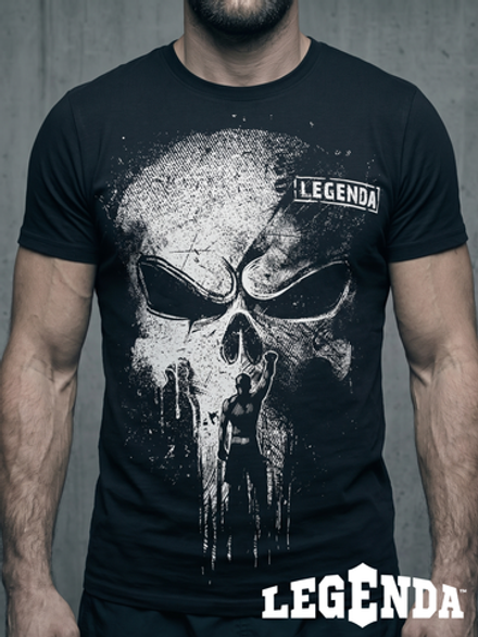 Футболка хлопковая LEGENDA Череп Каратель черный