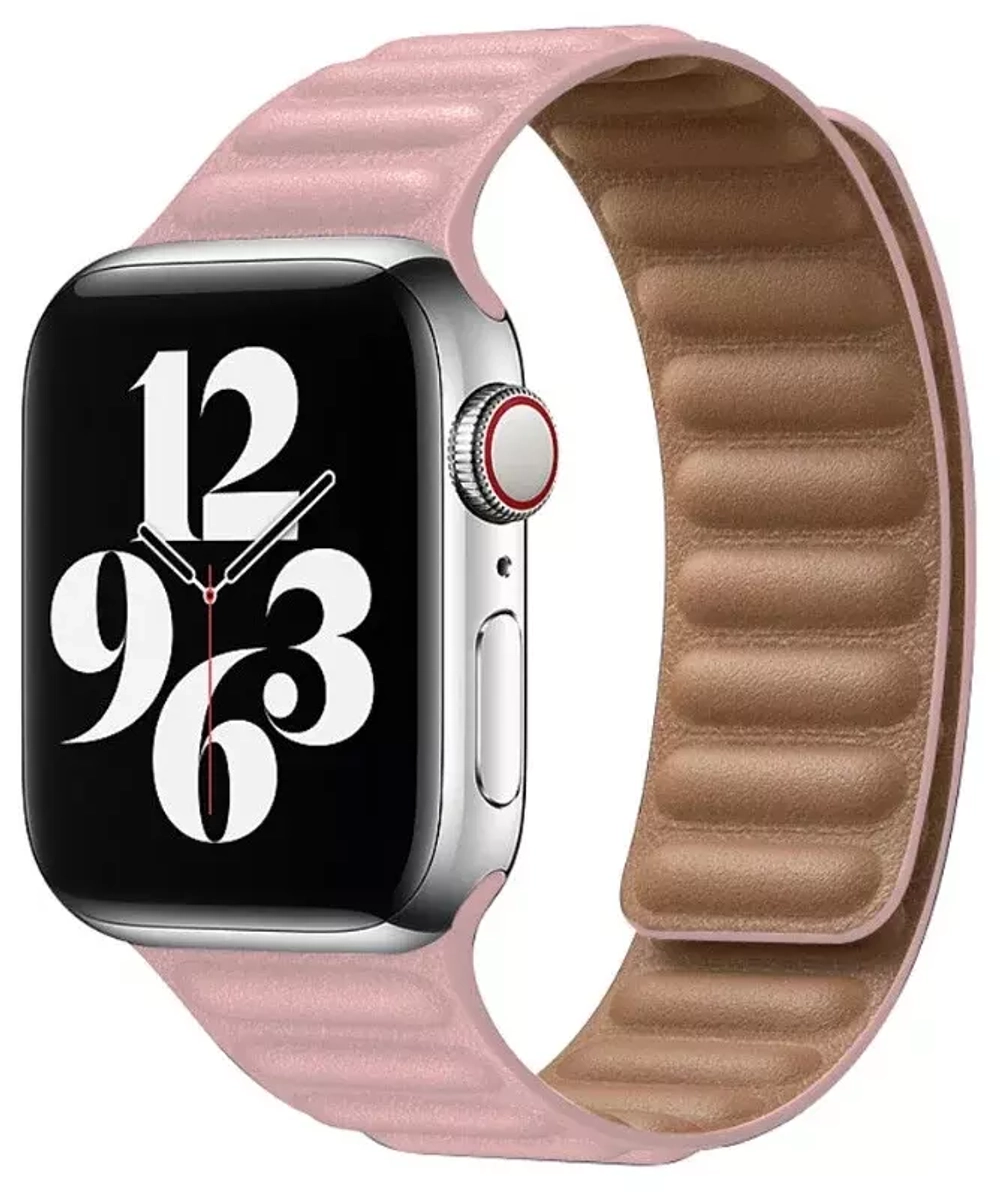 Ремешок Apple Watch,42мм,кожаный,розовый