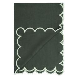 Набор кухонных полотенец с контрастным кантом зеленого цвета из коллекции Trendy Ruffles, 50х70 см