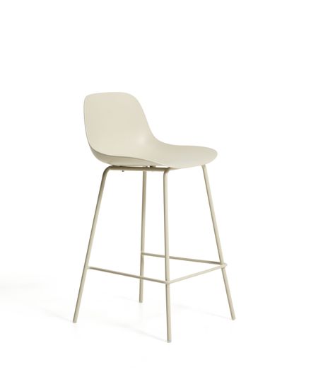 Полубарный стул Altea из пластика и стали бежевого цвета, 65 см