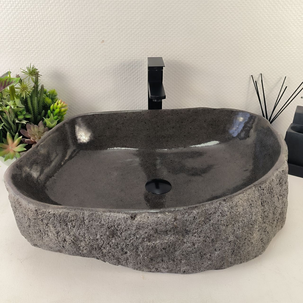 Каменная раковина из речного камня RS-04984 (58*50*16) 0863 из натурального камня