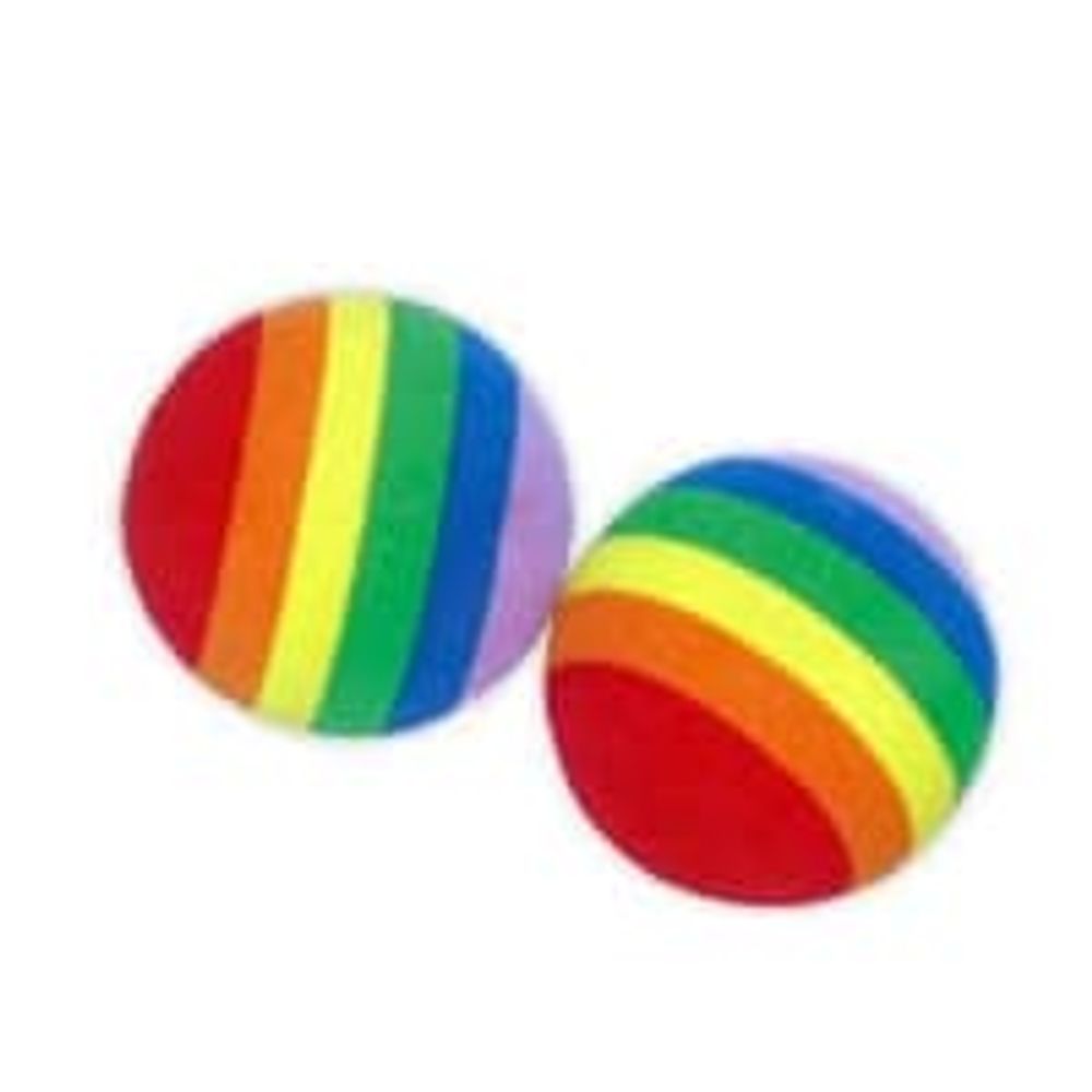 ИГРУШКА "МЯЧ ПРОБКОВЫЙ РАДУГА" 4.5см EVA016 (цена за 1 шт)