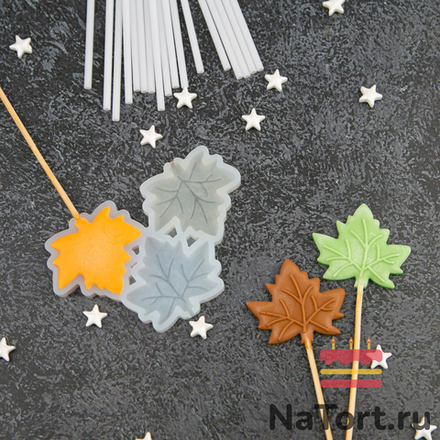 Силиконовая форма для леденцов «Кленовые листики»