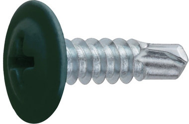 Саморез 4.2х16 мм с прессшайбой, цинк, со сверлом, RAL 6005 (500 шт в карт. уп.) STARFIX