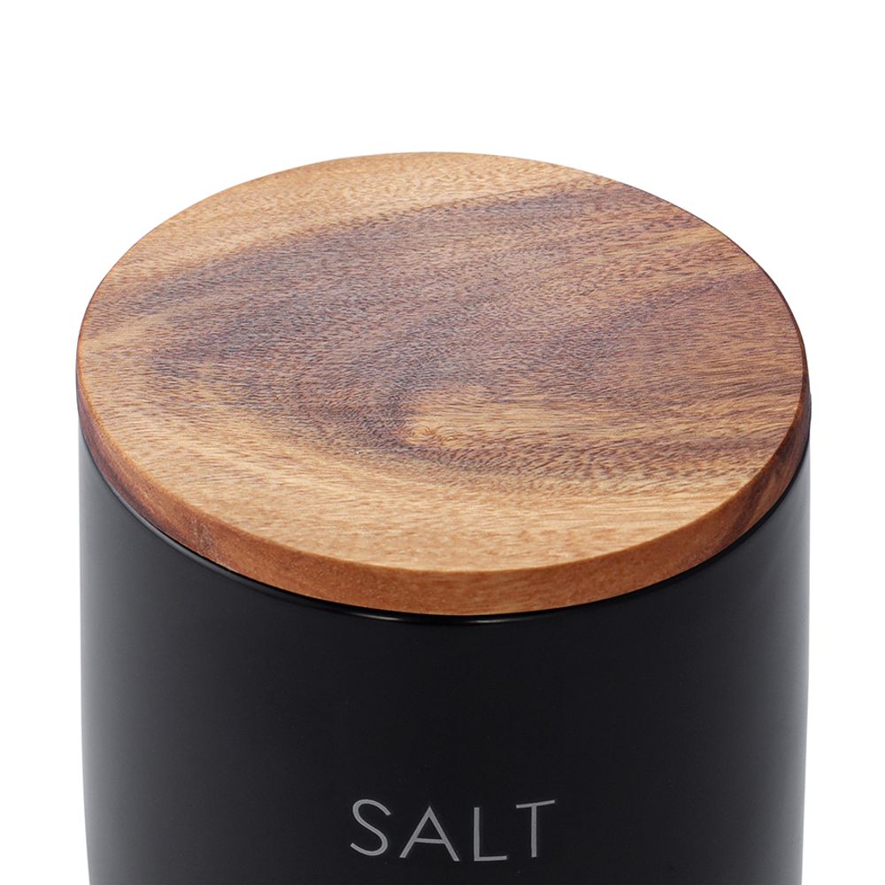 Банка керамическая для хранения соли, 400 мл, черная