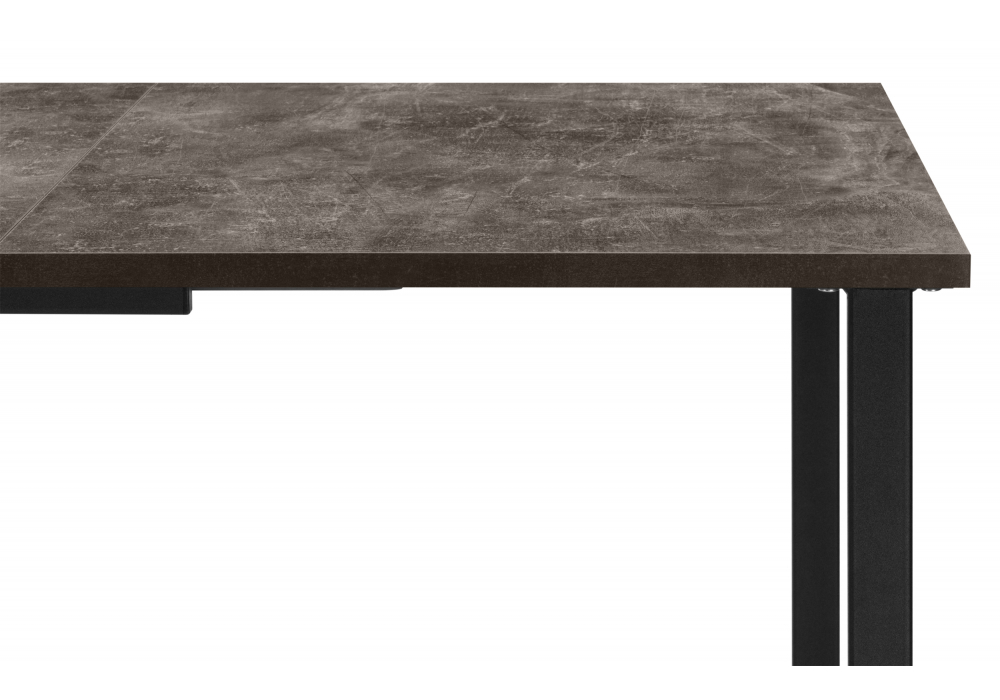 Стол деревянный Woodville Лиман 117 (157) x 77 бетон темный, черный матовый, ножки черные