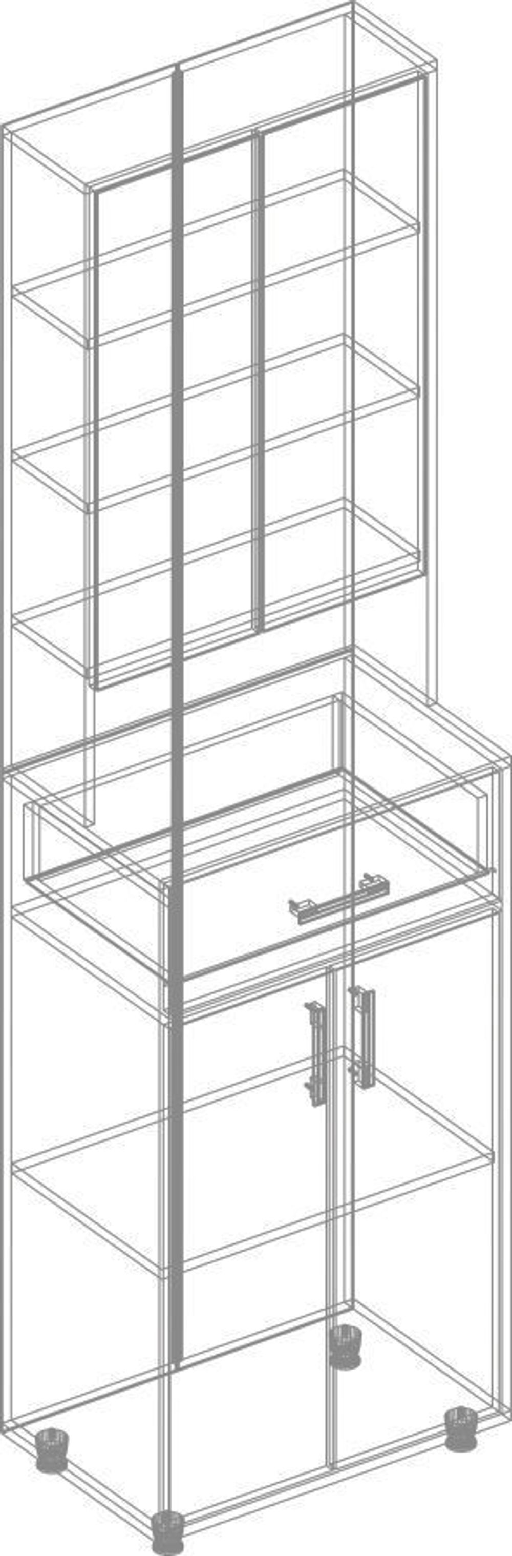 Тумба с зеркалом "Граф" (пикар/рич блэк), ЛДСП, Велес