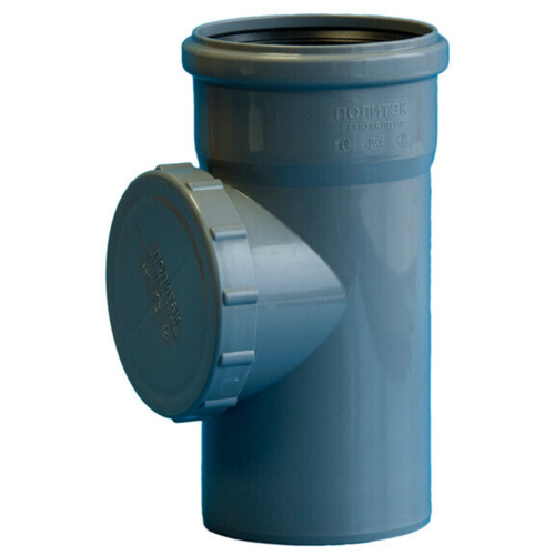 Ревизия с крышкой канализационная ПП 110 мм с раструбом серая(уп.40 шт)