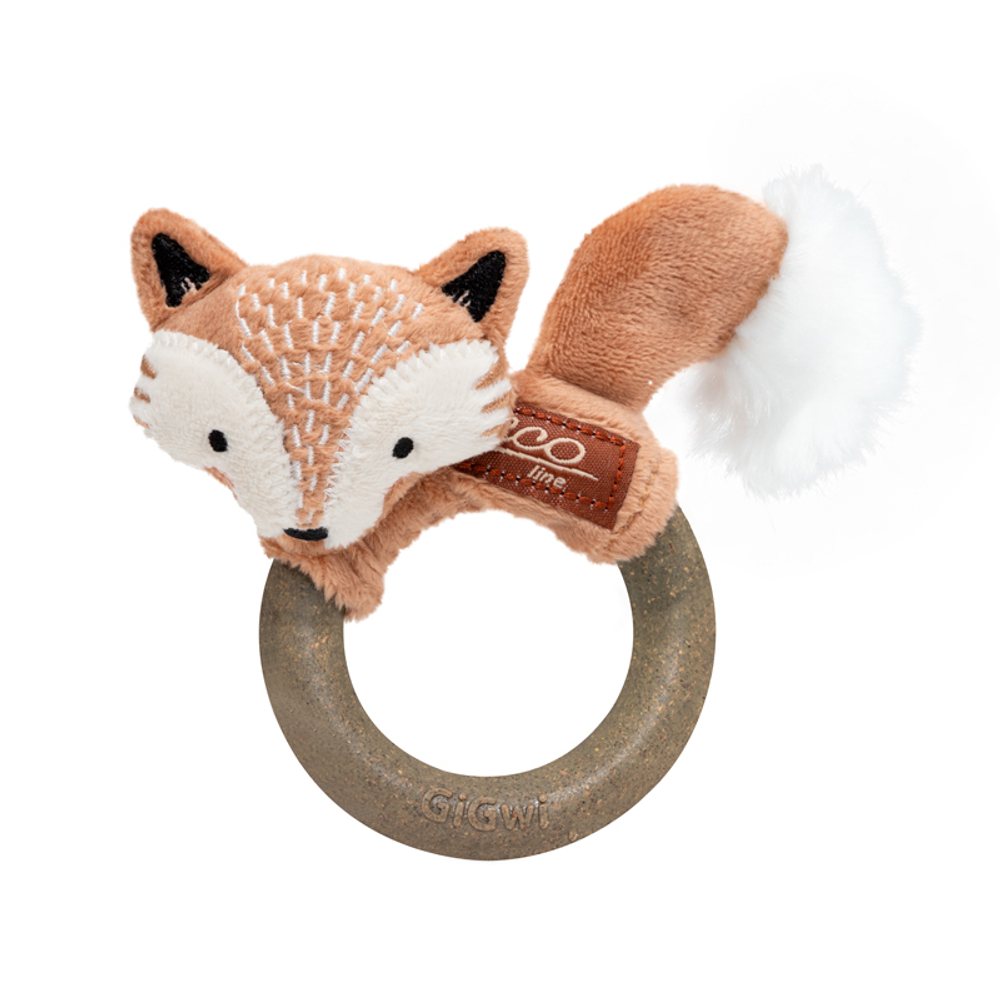 85048 Игрушка для кошек Лисичка с кольцом из мататаби 11 см, серия CATCH & SCRATCH ECO