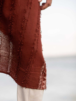 Накидка-пончо с капюшоном Tribal (терракот)