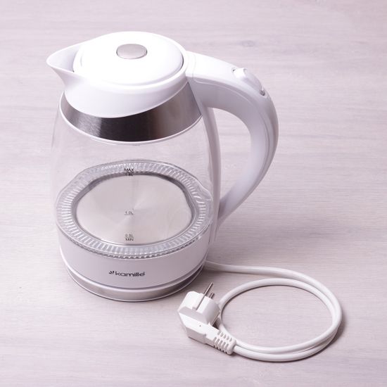 Чайник 1.8 л электрический с синей LED подсветкой Kamille KM 1702A