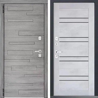 Входная дверь с шумоизоляцией Дуб шале серебро/Бетон снежный - 1114