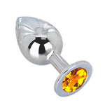 Анальная втулка с кристаллом Large оранжевый 9 см