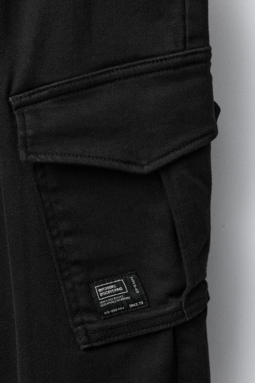 ZARA БРЮКИ-ДЖОГГЕРЫ КАРГО С ЭТИКЕТКОЙ, ЧЕРНЫЙ