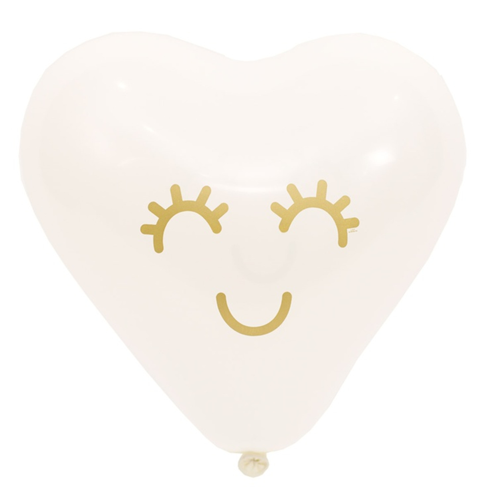 Шар латексный 25см Реснички (Белый)